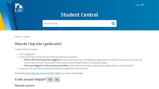 How do I log into Lynda.com? - Student Central