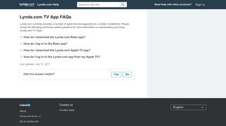 Lynda.com TV App FAQs | Lynda.com Help - LinkedIn