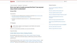 How to get a Lynda account for free? Can anyone share their ...