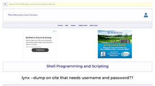 lynx --dump on site that needs username and password?? - Unix.com