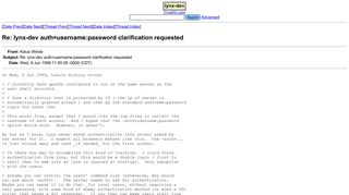 Re: lynx-dev auth=username:password clarification requested