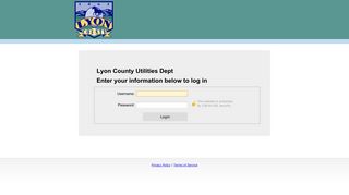 Lyon County Utilities Dept Login Page