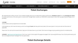 Lyric Opera - Ticket Exchanges