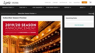 Lyric Opera - Subscriber Season Preview
