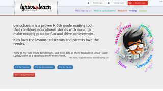 Lyrics2Learn: Reading Comprehension & Reading Fluency Program