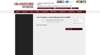 Year 10 Rugby vs Lytchett Minster School (HOME)