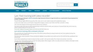 Lytx: Fleet tracking with video recorder - CommercialVehicle.com