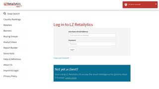 LZ Retailytics - Log-in