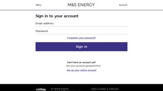 Sign in to your account - M&S Energy