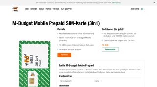 M-Budget Mobile Prepaid SIM-Karte (3in1) - Migros