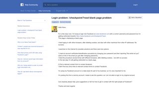 Login problem: /checkpoint/?next blank page problem | Facebook ...