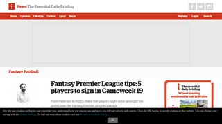 Fantasy Premier League tips: 5 players to sign in Gameweek 19 - iNews