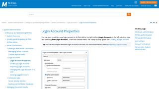Login Account Properties - M-Files