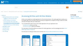 Accessing M-Files with M-Files Mobile