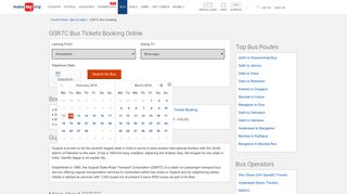 GSRTC Online Bus Tickets Booking - Fares, Reservation, Volvo ...