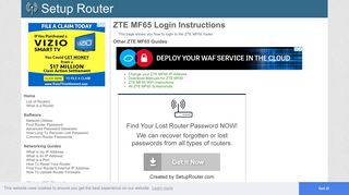 How to Login to the ZTE MF65 - SetupRouter