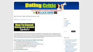 How To Remove Your SPDate.com Profile | - Dating Critic