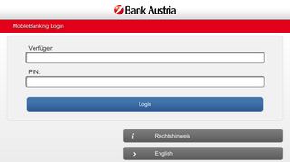 Login Bank Austria MobileBanking