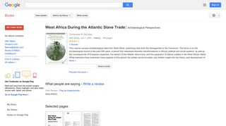 West Africa During the Atlantic Slave Trade: Archaeological Perspectives