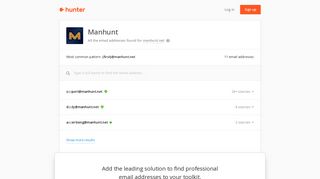 Manhunt - email addresses & email format • Hunter - Hunter.io