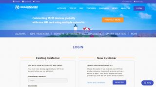 Login page - Global M2M SIM