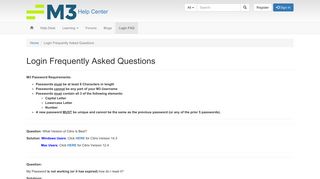 Login Frequently Asked Questions · Community Portal