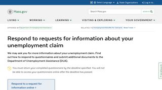 Respond to requests for information about your unemployment claim ...