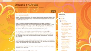 Mabinogi FAQ Help: You cannot login(3)