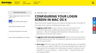 Configuring Your Login Screen in Mac OS X - Dummies.com