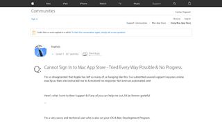 Cannot Sign In to Mac App Store - Tried E… - Apple Community