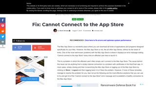 Fix: Cannot Connect to the App Store - Appuals.com