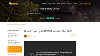 How do I set up IMAP/POP email in Mac Mail? – Rebel.com Help Center