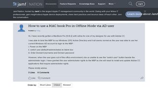 How to use a MAC book Pro in Offline Mode via AD user | Discussion ...
