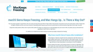 macOS Sierra Freezes - Mac Keeps Freezing