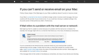 If you can't send or receive email on your Mac - Apple Support
