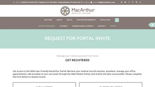 Request for Portal Invite — MacArthur Medical Center