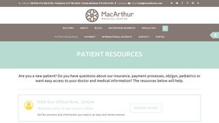 Patient Resources — MacArthur Medical Center