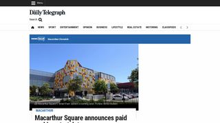 Macarthur Square announces paid parking start date | News Local