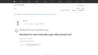 MacBook Pro won't load after login - Apple Community