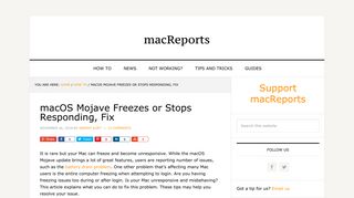 macOS Mojave Freezes or Stops Responding, Fix - macReports