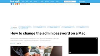 How to change the admin password on a Mac - Macworld UK