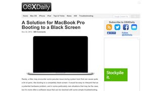 A Solution for MacBook Pro Booting to a Black Screen - OSXDaily
