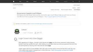 Login Screen very slow (laggy) - Apple Community