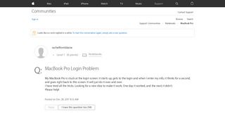 MacBook Pro Login Problem - Apple Community