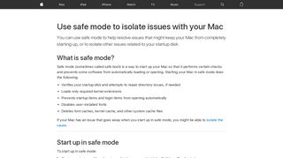Use safe mode to isolate issues with your Mac - Apple Support