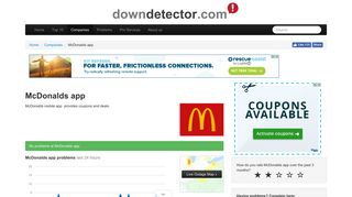 McDonalds app down? Current problems and outages. | Downdetector