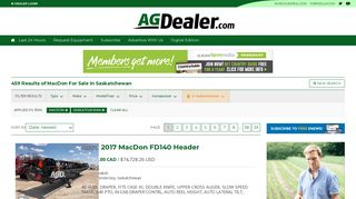 MacDon For Sale in Saskatchewan | AgDealer