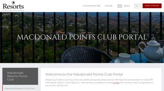 Points Club Portal | Macdonald Resorts
