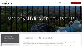 Macdonald Resorts Points Club