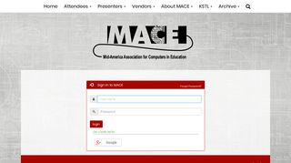 MACE - Site Administration Login